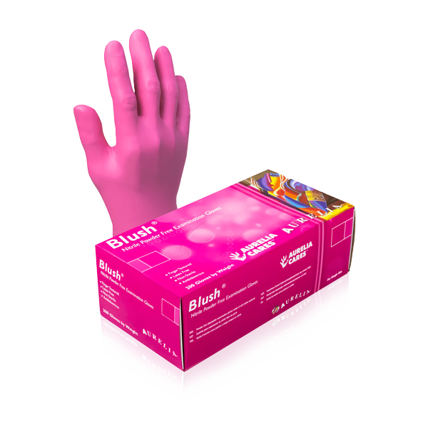 Blush Nitrile Powder-Free Pink Gloves