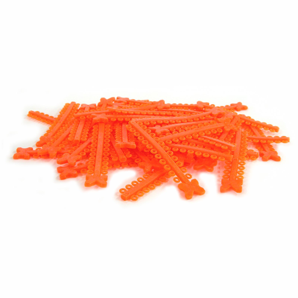 Elastomeric Ligature Ties Crystal Orange