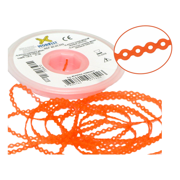 Elastomeric Power Chain Crystal Orange 5ft